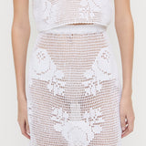 Loeffler Randall - Sullivan Cream Crochet Skirt