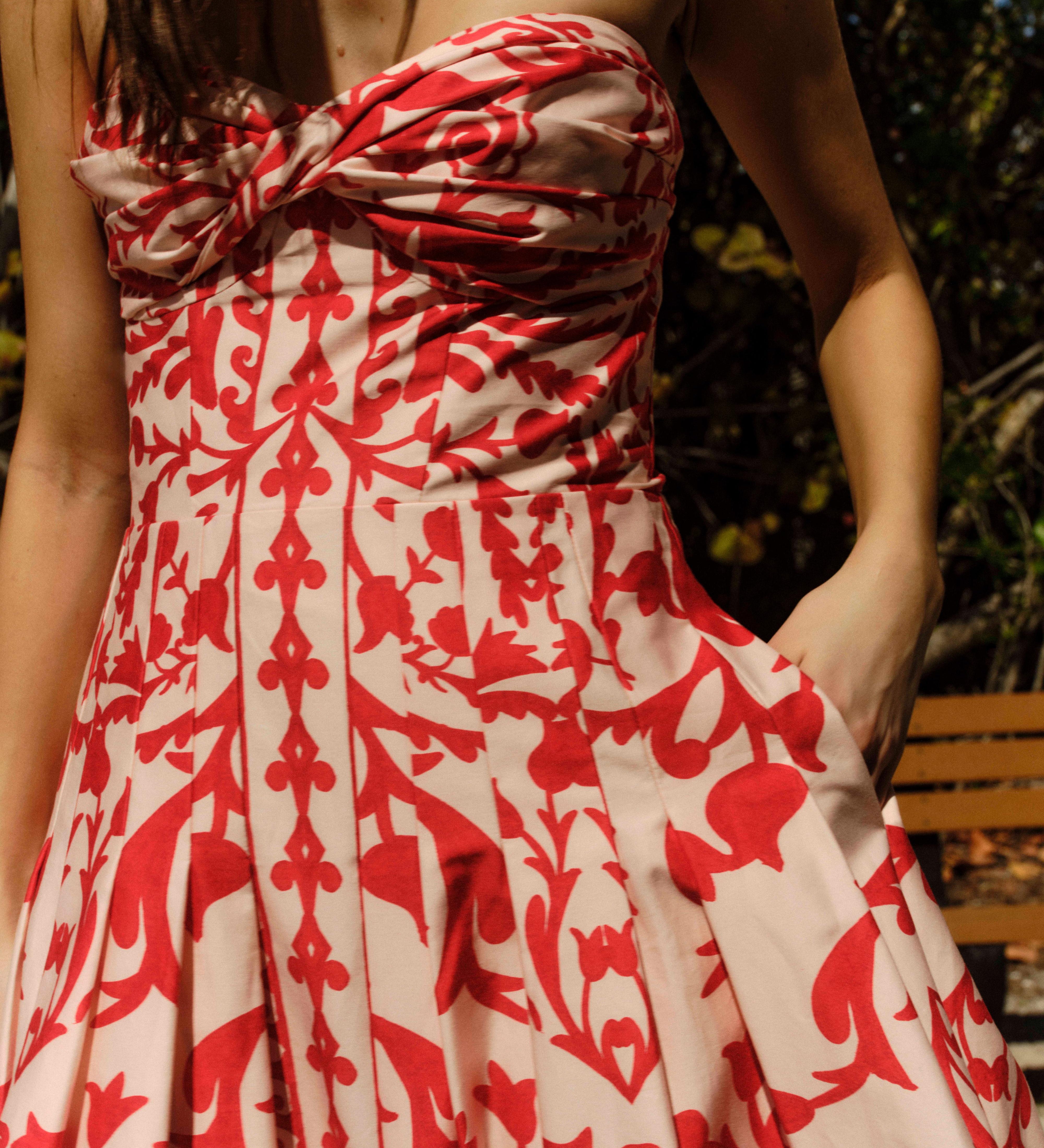 Cartolina - SU26 Ingrid Dress - Faraway Print - Poppy