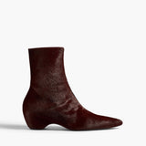 Khaite - Sybil Ankle Boot in Rouge Noir Haircalf