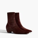 Khaite - Sybil Ankle Boot in Rouge Noir Haircalf