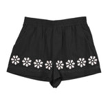 Ciao Lucia - Samaya Black Embroidered Cotton Voile Short