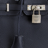 Hermes Togo Birkin 25 Handbag in Bleu Encre