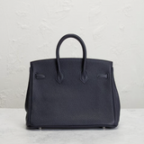 Hermes Togo Birkin 25 Handbag in Bleu Encre