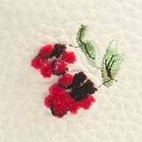 Khaite - Small Elena Bag in Cream Leather with Raspberry Print