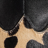 Khaite - Nevada Stretch Low Boot in Black Leather with Hyena Print Haircalf