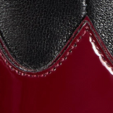 Khaite - Nevada Stretch High Boot in Black Leather with Oxblood Patent Leather