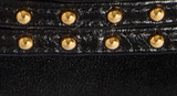 Khaite - Drew Sandal in Black Leather with Gold Studs
