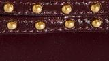 Khaite - Drew Sandal in Bordeaux Leather with Gold Studs