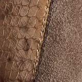 Khaite - Harvey Over-the-Knee High Boot in Morning Dove Suede and Taupe Python-Embossed Leather