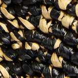 Khaite - Mini Lotus Tote in Black and White Raffia