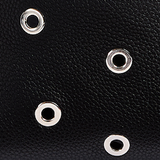 Khaite - Small Lotus Tote in Black Pebbled Leather with Grommets