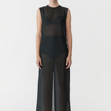 St. Agni - Sheer Silk Gauze Dress - Soot