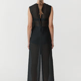 St. Agni - Sheer Silk Gauze Dress - Soot