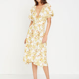 Faithfull - Goldie Floral Off White Rafa Midi Dress  - Final Sale
