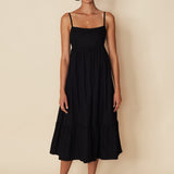 Faithfull - Candace Midi Dress Plain Black -Final Sale