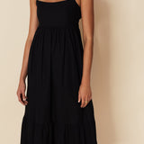 Faithfull - Candace Midi Dress Plain Black -Final Sale