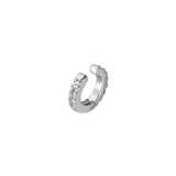 Dorsey - HINGED SINGLE ROW LAB WHITE SAPPHIRE EAR CUFF, SILVER