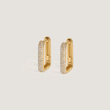 Kinn - Simona Pavé Rectangle Huggie Earrings