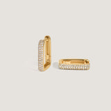 Kinn - Simona Pavé Rectangle Huggie Earrings