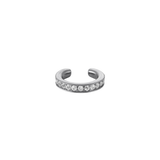Dorsey - SINGLE ROW LAB WHITE SAPPHIRE EAR CUFF, SILVER