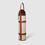 Métier - Single Wine Carrier Natural Linen with Cognac