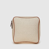 Métier - Medium Travel Organiser Natural Linen with Cognac