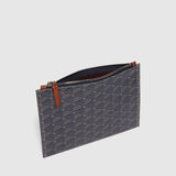 Metier - Small Flat Pouch Signature Canvas Navy