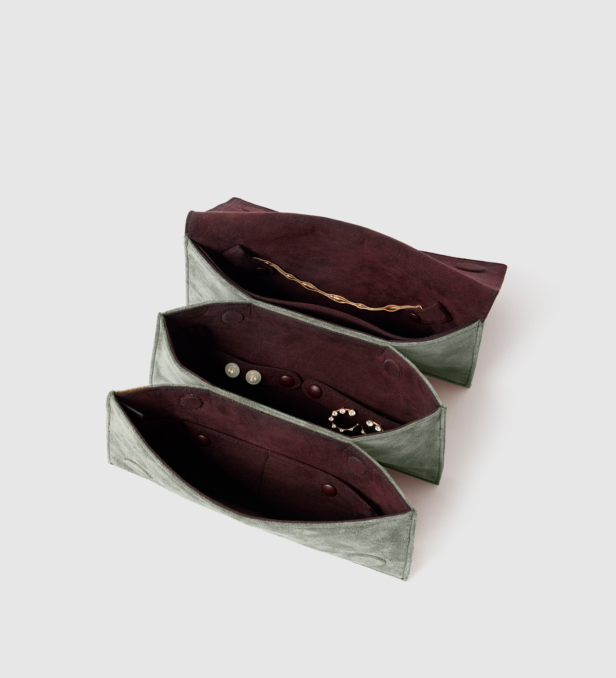 Metier - Small Jewellery Travel Case Suede Terra