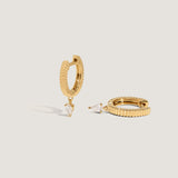 Kinn - Solis Ribbed Huggie Earrings Diamond
