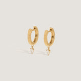 Kinn - Solis Ribbed Huggie Earrings Diamond