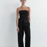 St. Agni - Tailored Strapless Jumpsuit - Black