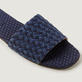 Cartolina - St. Barths Slide Double Weave Denim | Indigo