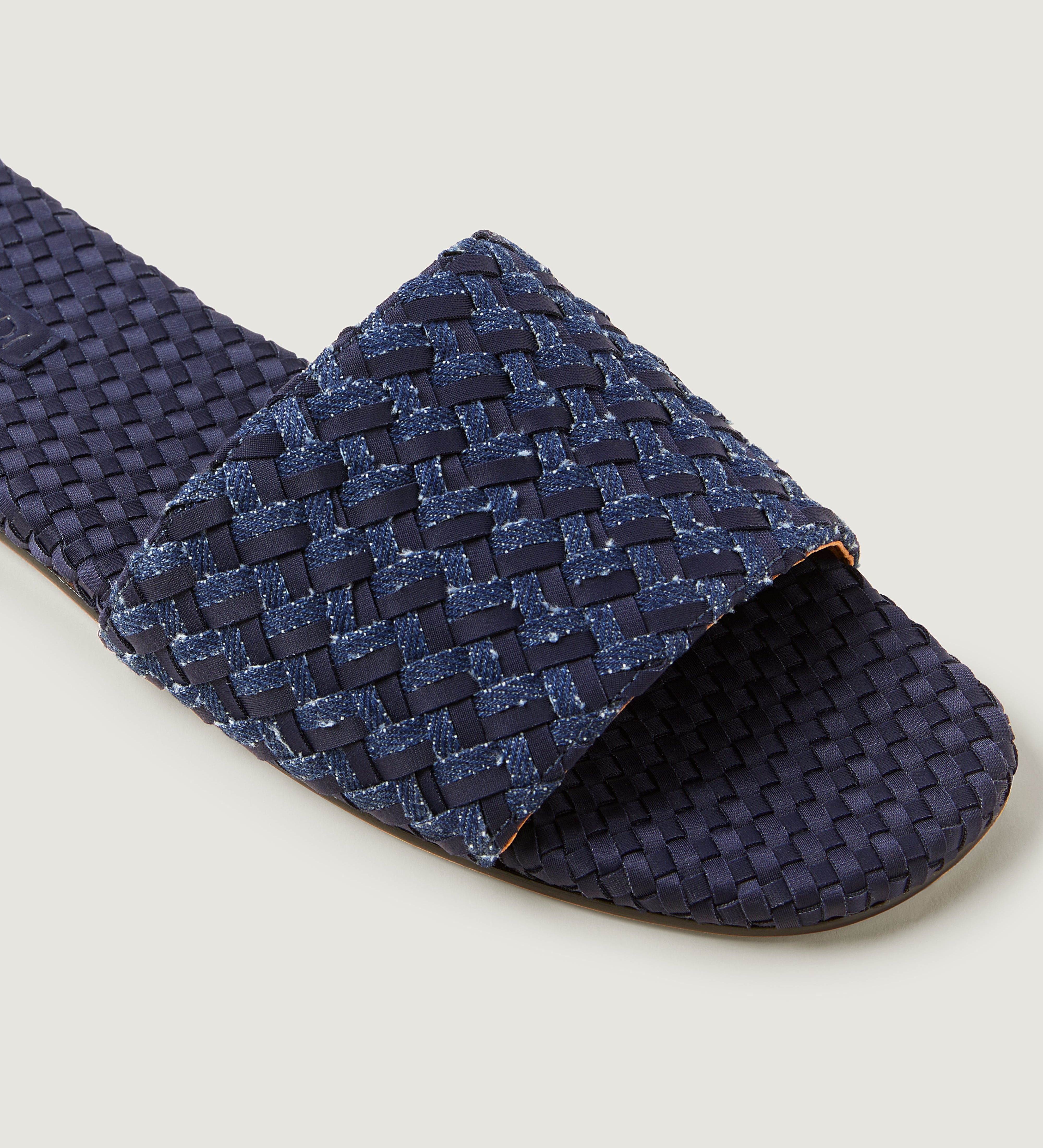 Cartolina - St. Barths Slide Double Weave Denim | Indigo