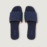Cartolina - St. Barths Slide Double Weave Denim | Indigo