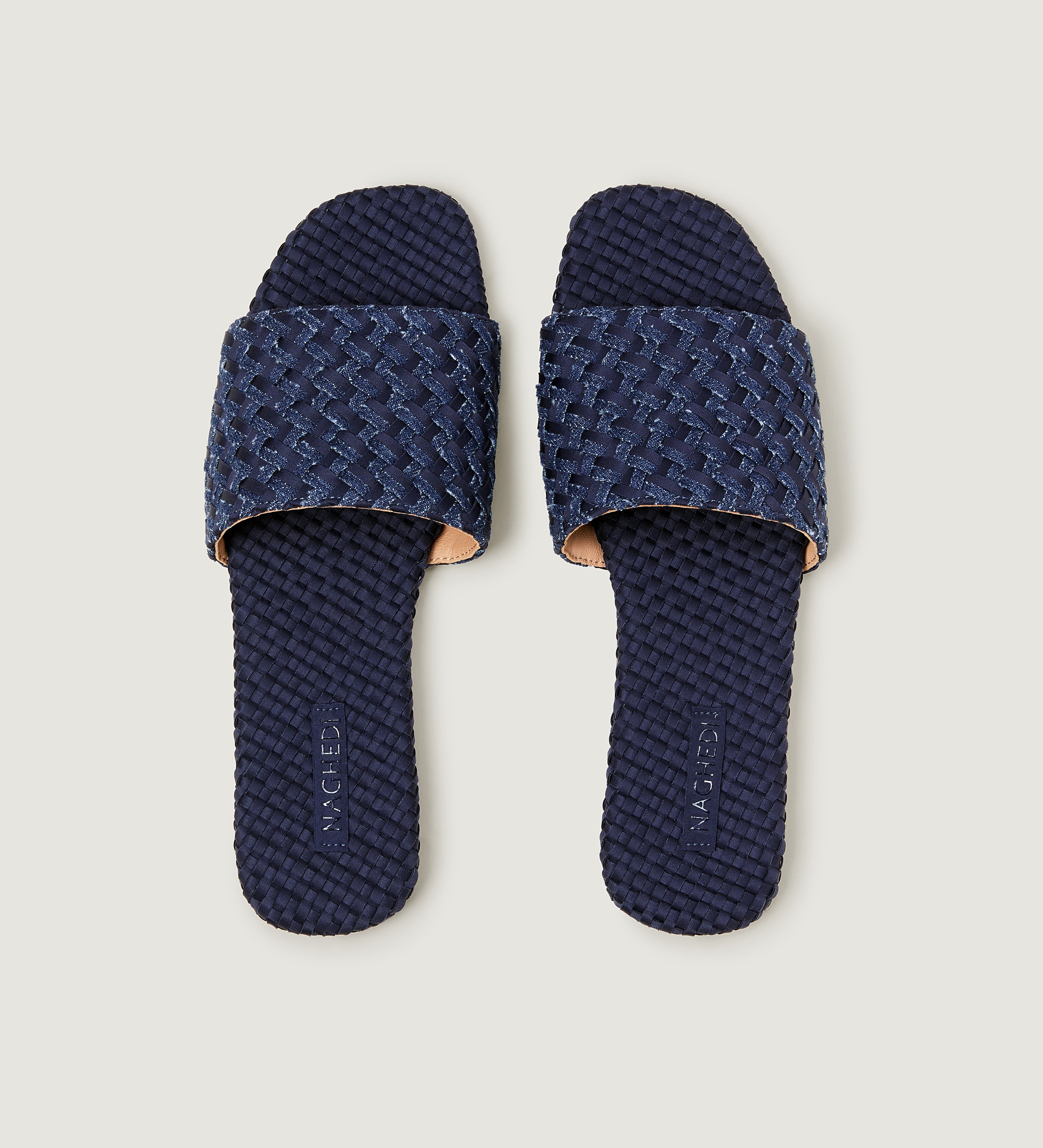 Cartolina - St. Barths Slide Double Weave Denim | Indigo