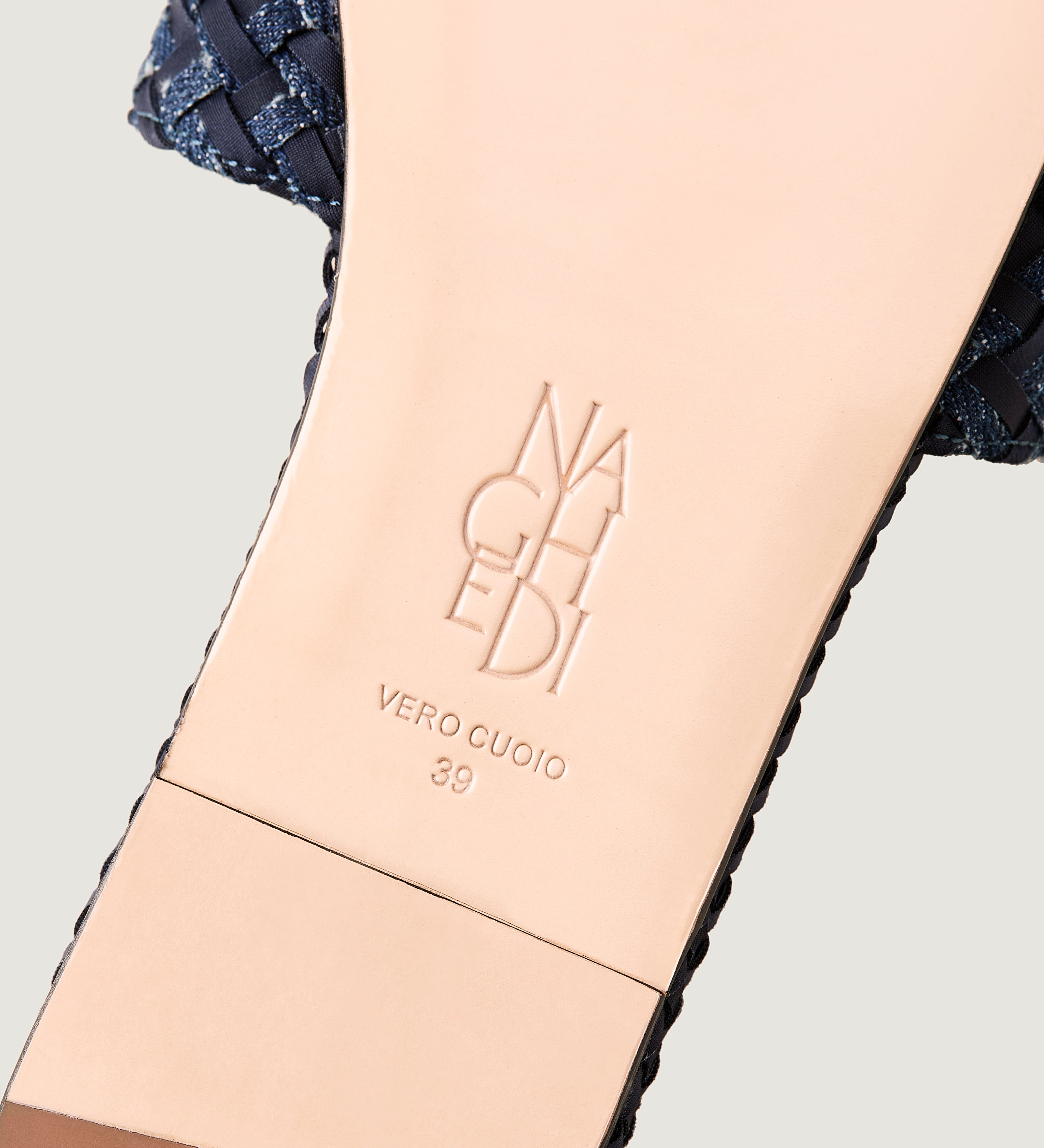 Cartolina - St. Barths Slide Double Weave Denim | Indigo