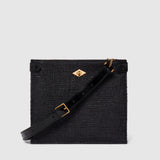 Metier - Stowaway Crossbody Bouclé Glossy Calfskin Black