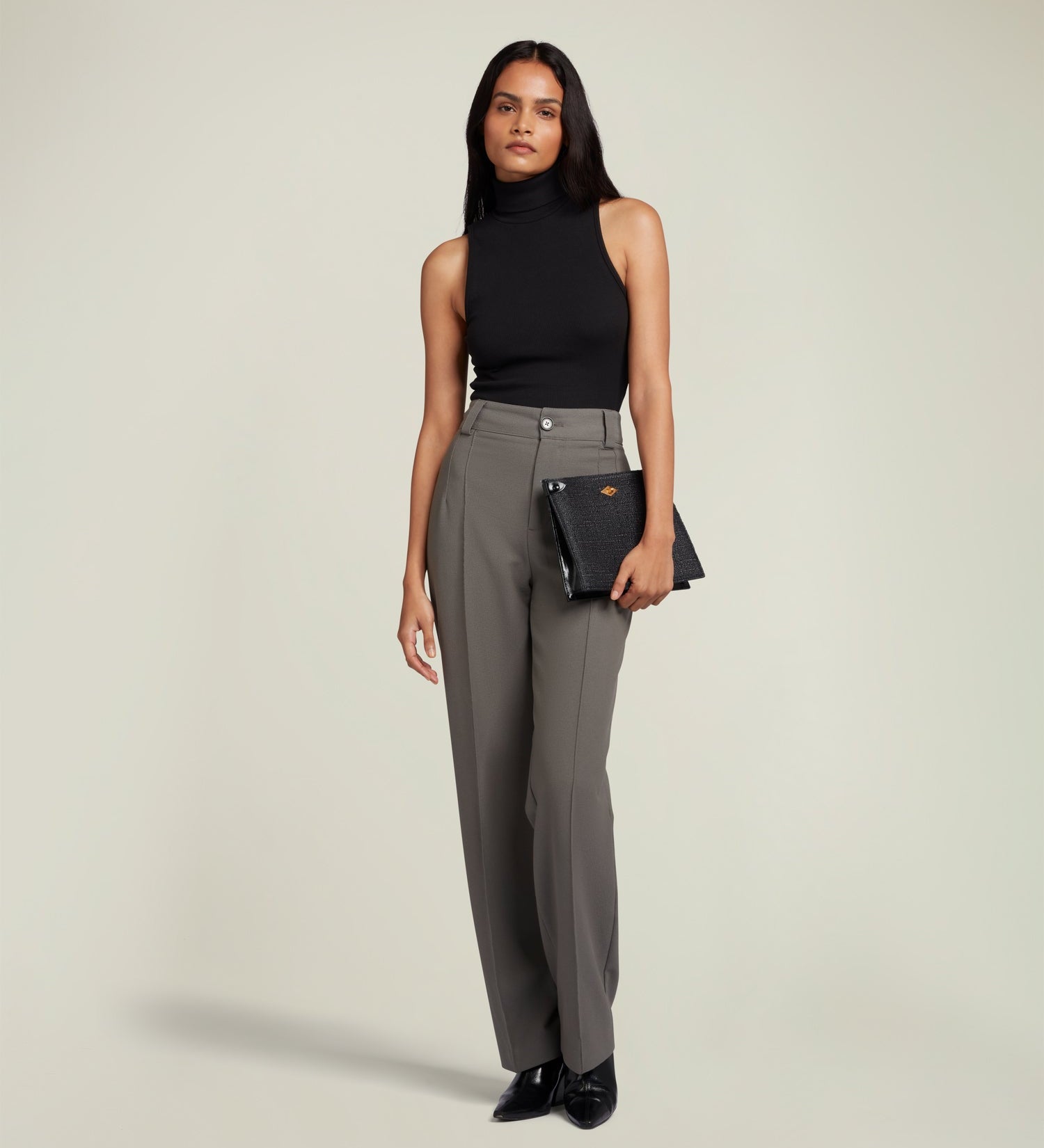Metier - Stowaway Crossbody Bouclé Glossy Calfskin Black