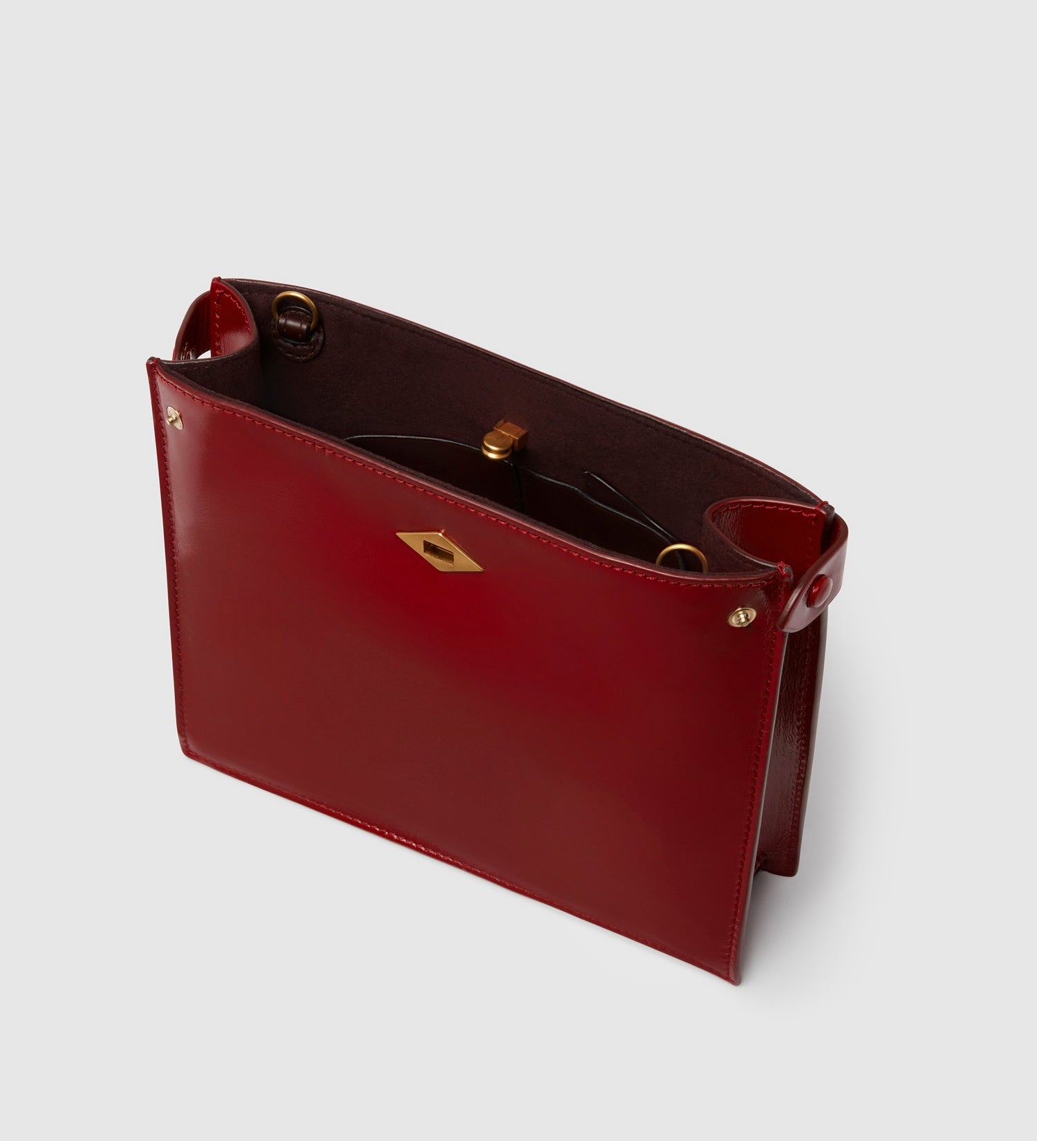 Metier - Stowaway Crossbody Glossy Calfskin Classic Red