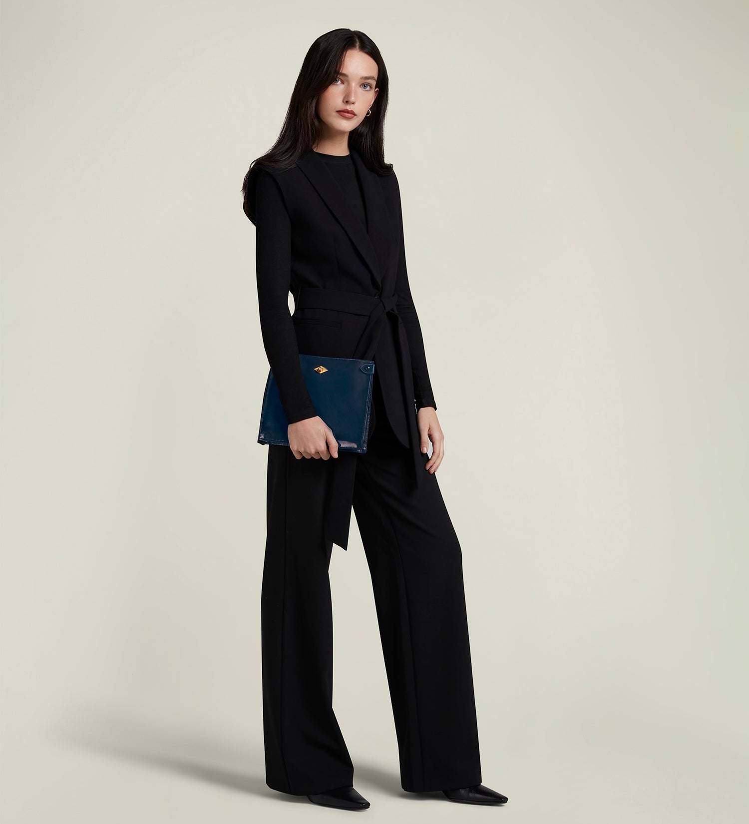 Metier - Stowaway Glossy Calfskin Sapphire