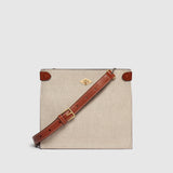Métier - Stowaway Crossbody Natural Linen with Cognac