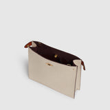 Métier - Stowaway Crossbody Natural Linen with Cognac