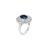 Dorsey - TATE RING IN LAB BLUE SAPPHIRE AND MOISSANITE, STERLING SILVER