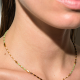 Dorsey - ENAMEL MOISSANITE NECKLACE IN TERRE, 18K GOLD VERMEIL
