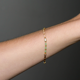 Dorsey - ENAMEL MOISSANITE BRACELET IN TERRE, 18K GOLD VERMEIL