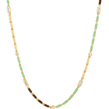 Dorsey - ENAMEL MOISSANITE NECKLACE IN TERRE, 18K GOLD VERMEIL