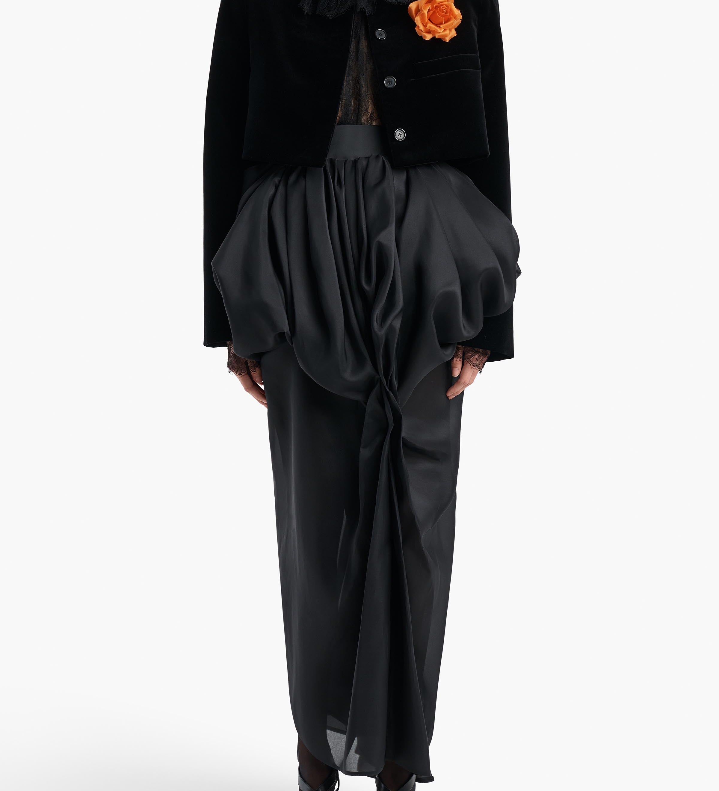 Khaite - Tessa Skirt in Black Silk