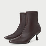 Loeffler Randall - Thandy Brown Leather Curved Heel Bootie