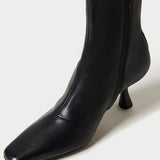 Loeffler Randall - Thandy Black Leather Curved Heel Bootie