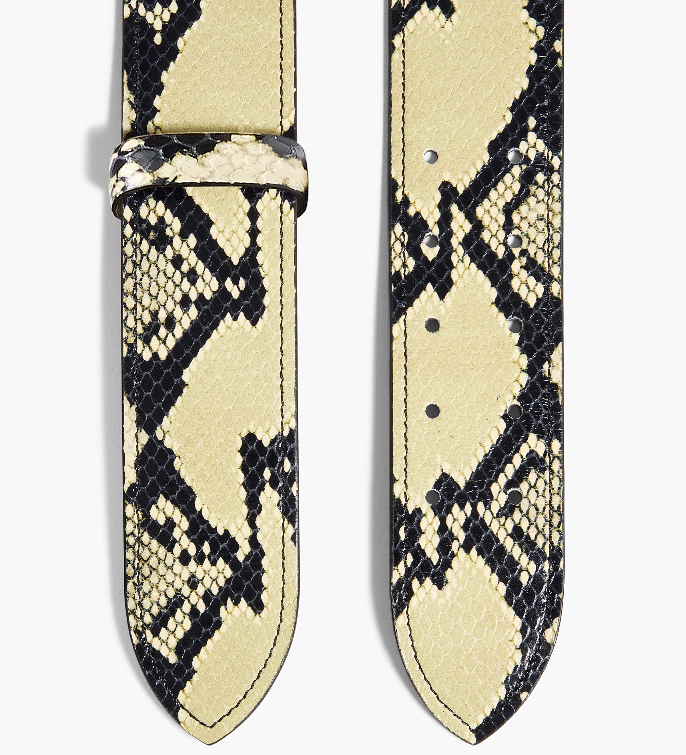 Khaite - Theo Waist Belt in Natural Python - Embossed Leather